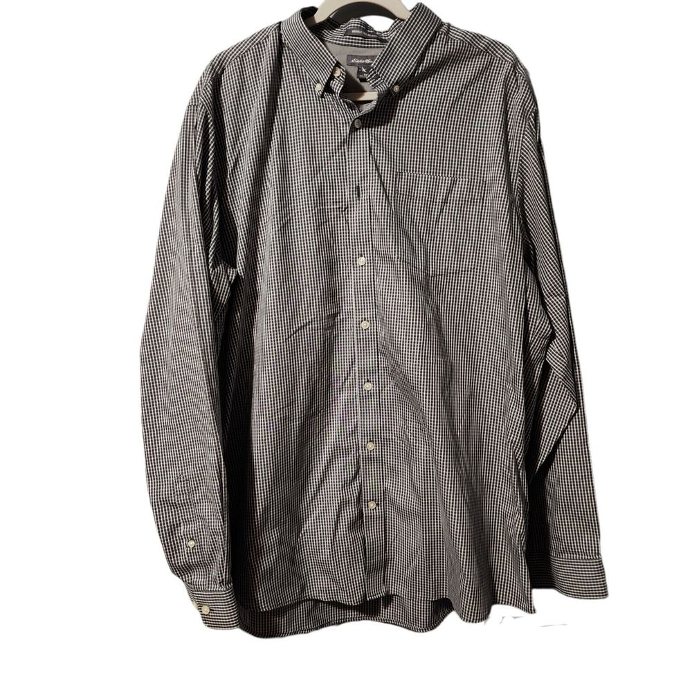 Eddie Bauer Button Down Shirt Mens XL Tal  Relaxed Fit  Wrinkle Free Long Sleeve